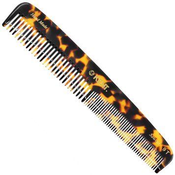 Гребінець для волосся Kent 9T 7 1/2" Handmade Comb Coarse / Fine Toothed KNT-074 фото